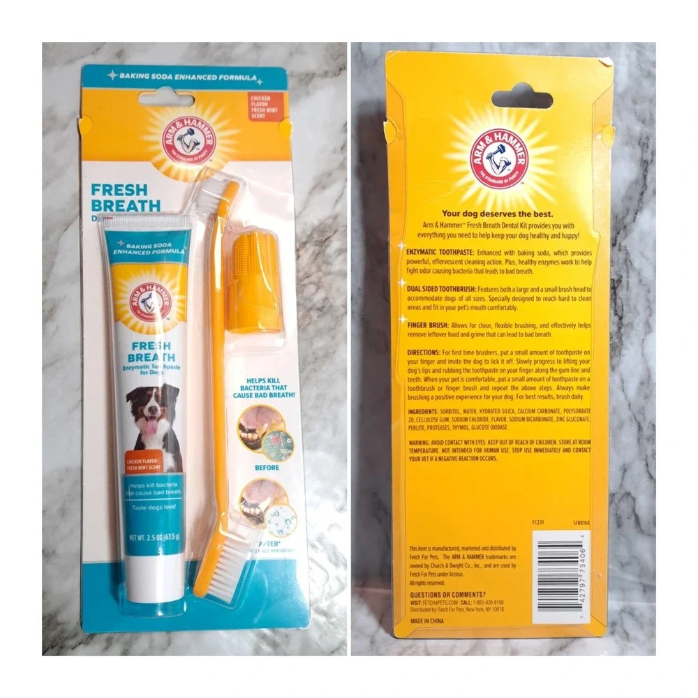 Arm &‎ Hammer Dental Kit for Dogs Enzymatic Dog Toothpaste 2.5 Oz Chicken Flavor